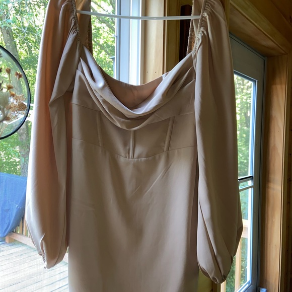 Princess Polly - Lillie Long Sleeve Mini Dress - Beige - Picture 2 of 5